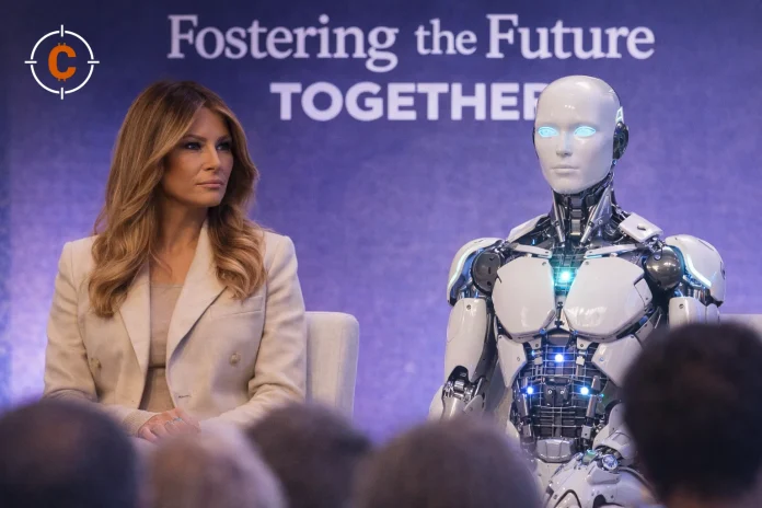Fostering the Future Together summit Witte Huis Melania Trump Figure 03 humanoid robot East Room gasten AI-onderwijs