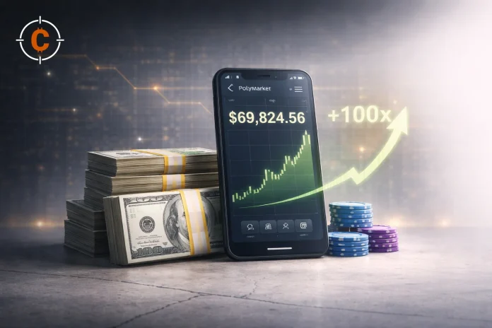 Trader doet 100X van $676 naar bijna $70k op Polymarket