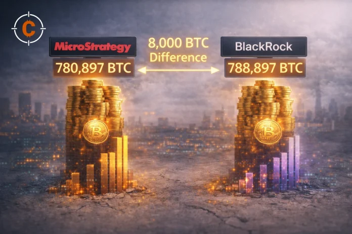 Strategy staat op 780.897 Bitcoin en is nog maar 8000 BTC verwijderd van BlackRock