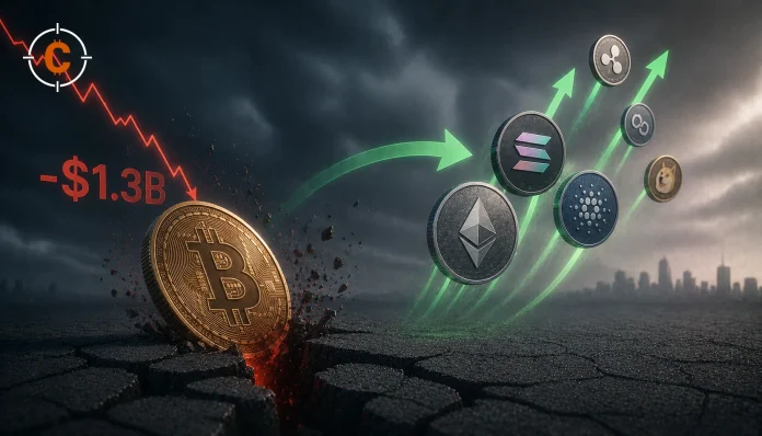 Rotatie naar altcoins terwijl Bitcoin 1,3 miljard verliest