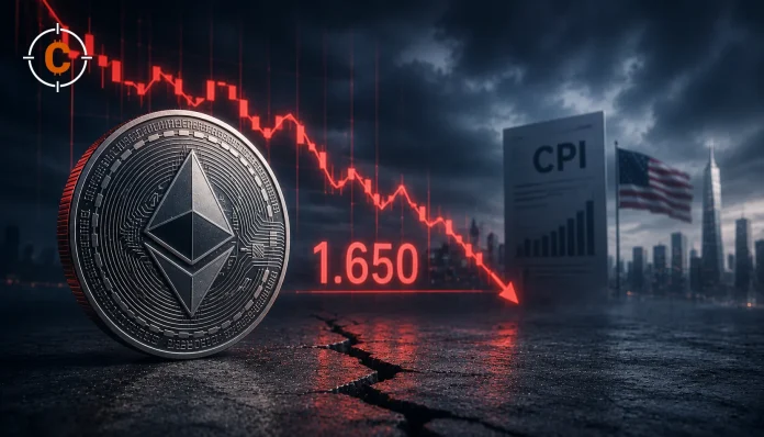 Ethereum koers zakt onder 1.650 dollar voor CPI