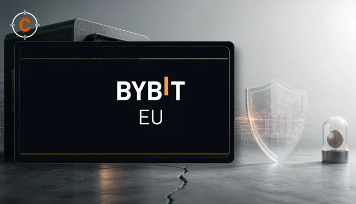 Minimalistische Bybit EU nieuwsvisual bij Valt Bybit EU Earn buiten MiCAR-bewaring?