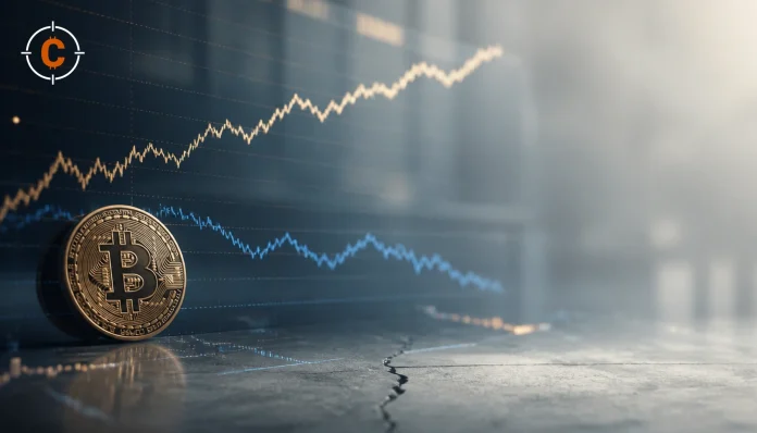 Bitcoin munt onder stijgende aandelenlijn voor marktverhouding met S&P 500
