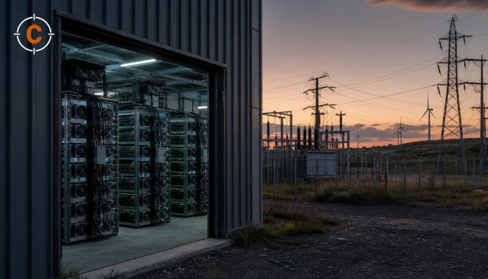 Bitcoin mining data center beside a power substation in Uruguay